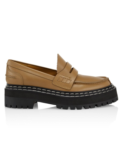 Proenza Schouler Women's Leather Lug-sole Loafers In Dark Beige