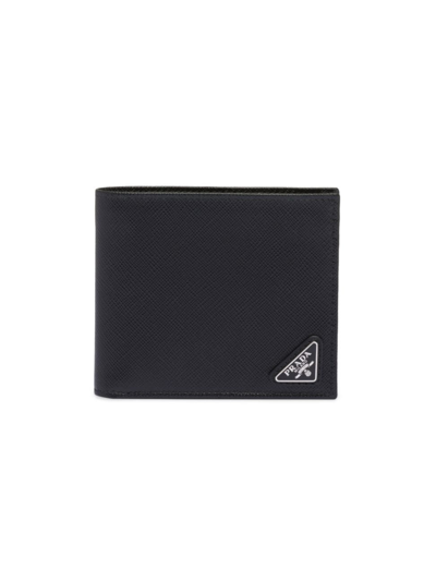 Prada Men's Saffiano Leather Wallet In Black