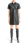 MAX STUDIO MAX STUDIO FAUX LEATHER SHORT SLEEVE SHIRTDRESS