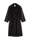 Sandro Daphny Double Breasted Trench Coat In Black