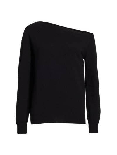 Saks Fifth Avenue Women's Asymmetric Wool-cashmere Jumper In Black