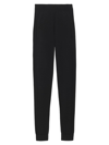 Saint Laurent Black High-waisted Leggings With Pockets In Cashmere Woman