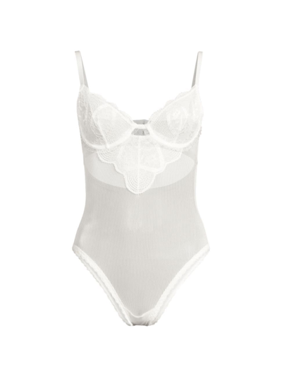 Kat The Label Women's Zephyr Mesh Bodysuit In White