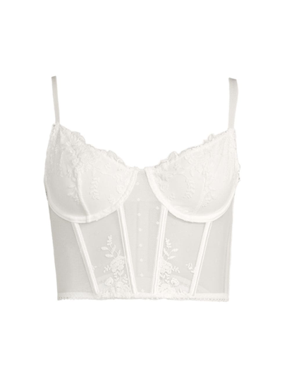 Kat The Label Women's Nicolette Mesh & Lace Bustier In White