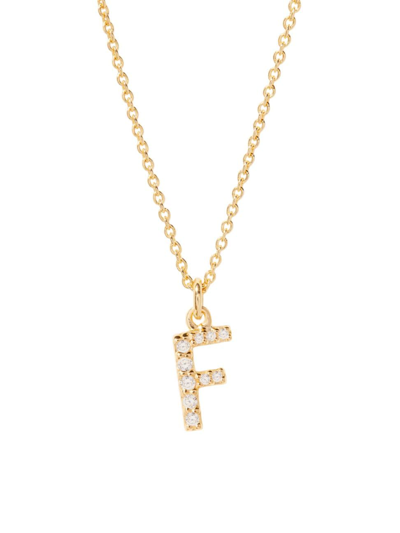 Brook & York Women's Blaire 14k-yellow-gold Vermeil & 0.3-0.11 Tcw Diamond Initial Pendant Necklace In Initial F