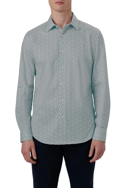 Bugatchi James Ooohcotton® Floral Button-up Shirt In Jade