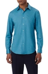 Bugatchi James Ooohcotton® Mélange Print Button-up Shirt In Peacock