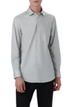 Bugatchi James Ooohcotton® Mélange Print Button-up Shirt In Platinum