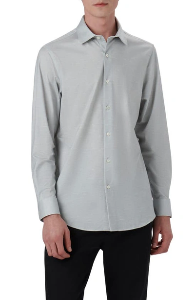 Bugatchi James Ooohcotton® Mélange Print Button-up Shirt In Platinum