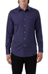 Bugatchi James Ooohcotton® Mélange Print Button-up Shirt In Midnight
