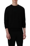 Bugatchi Merino Wool Crewneck Sweater In Caviar