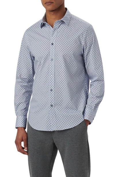 Bugatchi Julian Shaped Fit Abstract Dot Print Button-up Shirt In Air-blue