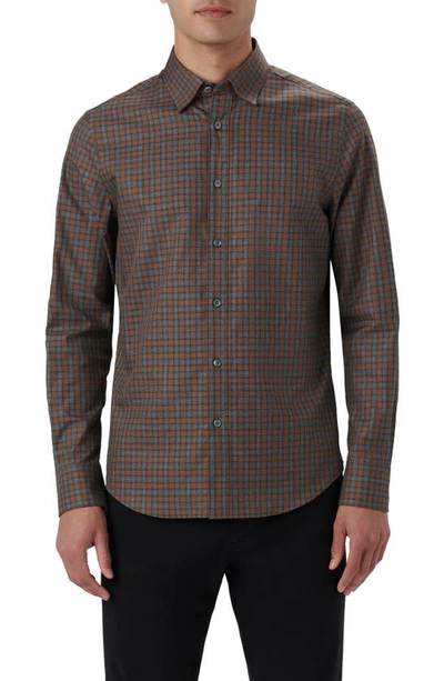 Bugatchi Karl Check Button-up Shirt In Chestnut