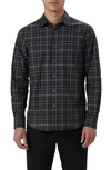 Bugatchi Julian Plaid Print Cotton Button-up Shirt In Black