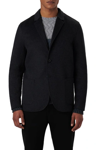 Bugatchi Wool Blend Double Button Blazer In Anthracite