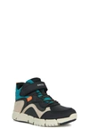 Geox Kids' Flexyper Amphibiox Waterproof Boot In Black/ Petrol