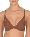 Natori Feathers Contour Plunge Bra In Cinnamon (nude )