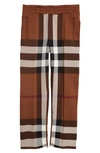 Burberry Josiah Check Sweatpants In Dark Birch Brown