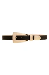 Khaite 30mm Lucca Leather Buckle Belt In Black