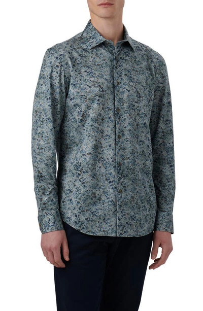 Bugatchi James Ooohcotton® Spatter Print Button-up Shirt In Khaki