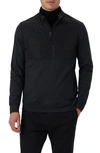 Bugatchi Quarter Zip Pullover In Caviar