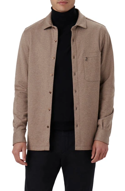 Bugatchi Cotton Blend Shirt Jacket In Chestnut