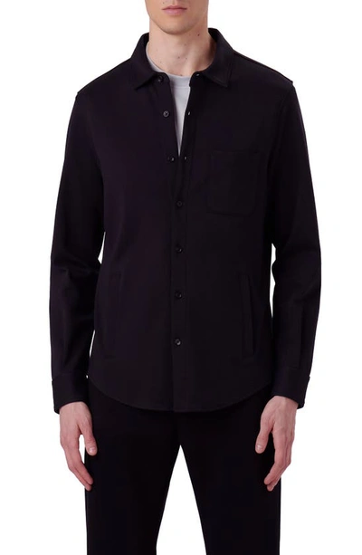 Bugatchi Cotton Shirt Jacket In Caviar