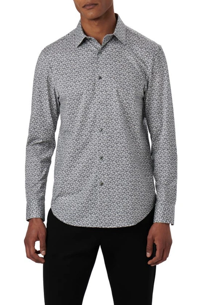 Bugatchi James Ooohcotton® Abstract Print Button-up Shirt In Chalk
