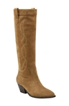 Marc Fisher Edania Pointed Toe Knee High Boot In Medium Natural 102