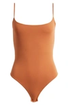 Skims Fits Everybody Camisole Thong Bodysuit In Bronze