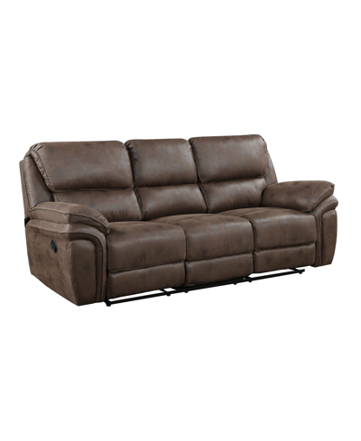 Homelegance White Label Fleming 90" Power Double Reclining Sofa In Brown