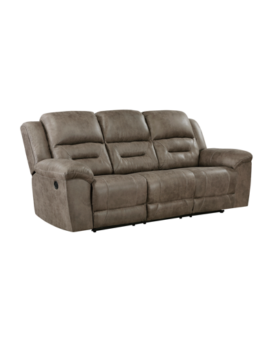 Homelegance White Label Berenson 92" Double Reclining Sofa In Brown