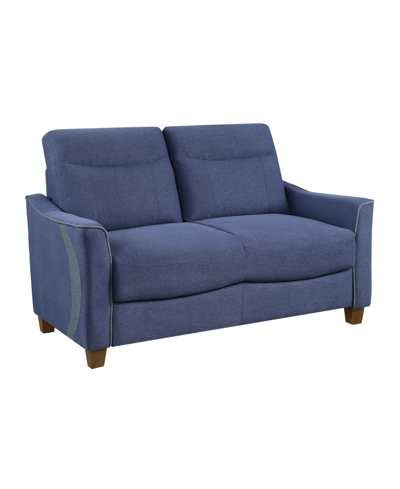 Homelegance White Label Soren 57" Loveseat In Blue