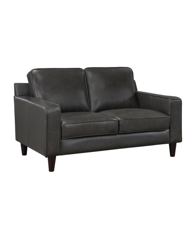 Homelegance White Label Donegal 60" Leather Love Seat In Gray