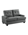 Homelegance White Label Berel 62" Loveseat In Dark Gray