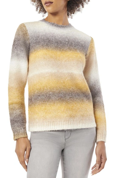 Jones New York Stripe Sweater In Grey