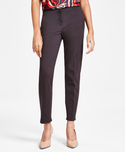 Bar Iii Women's High-rise Compression Straight-leg Ankle Pants, Created For Macy's In Coffee Chip