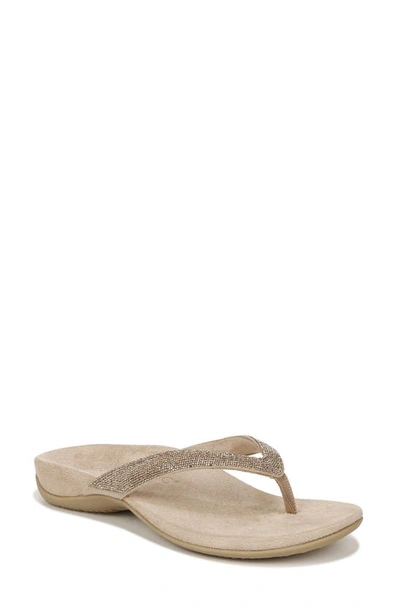 Vionic Dillon Shine Flip Flop In Champagne