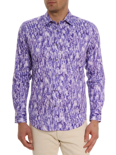 Robert Graham Demeri Long Sleeve Button Front Shirt In Purple