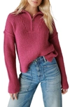 Lucky Brand Rib Half Zip Sweater In Boysenberry