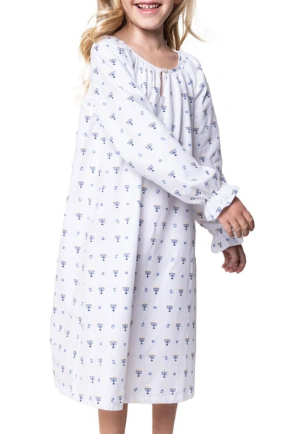 Petite Plume Kids' Girl's Hanukkah Delphine Nightgown In White