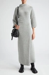 Proenza Schouler Wool Blend Midi Sweater Dress In 051 Light Grey Melange