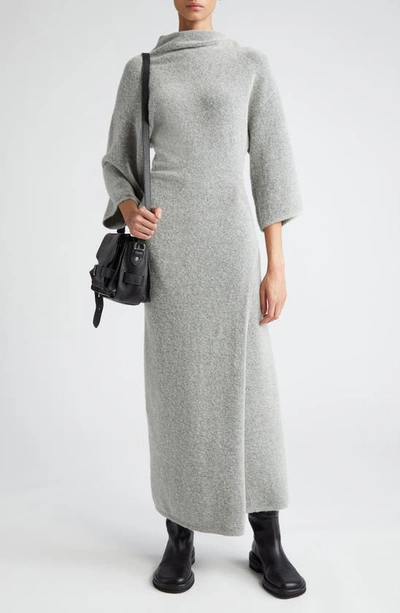 Proenza Schouler Wool Blend Midi Sweater Dress In 051 Light Grey Melange