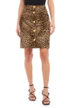 Karen Kane Womens Animal Print Corduroy Mini Skirt In Leopard