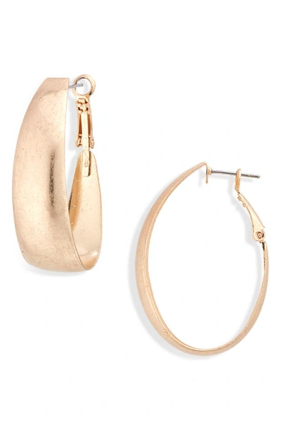 Nordstrom Tapered Brushed Hoop Earrings In Gold