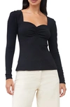 FRENCH CONNECTION SONYA RIB SWEETHEART NECK TOP