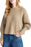 Splendid Sarah Mixed Stitch Sweater In Heather Camel