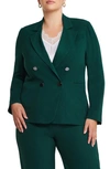 Estelle Clever Double Breasted Blazer In Grove Green