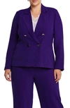 Estelle Clever Double Breasted Blazer In Ultraviolet