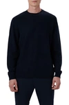 Bugatchi Merino Wool Blend Crewneck Sweater In Navy